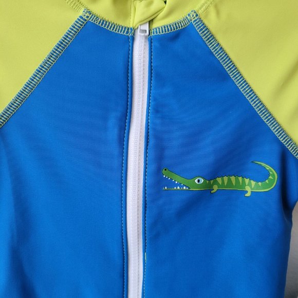 Floatmini Baby Boy Crocodile Swimsuit in Blue/Green Size 18M - Picture 2 of 4
